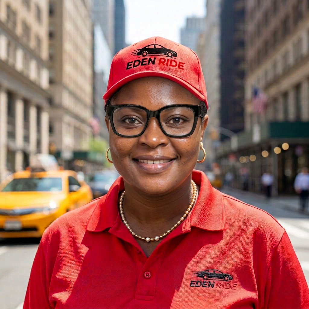 Ambassadrice Eden Ride souriante dans les rues de New York