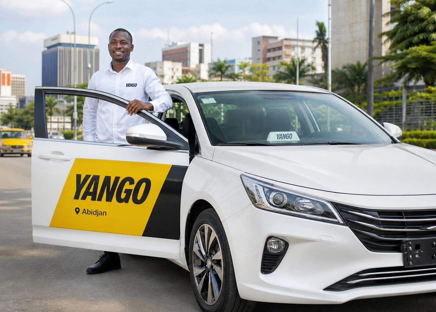 Véhicule Eden Ride exploité sur la plateforme VTC Yango à Abidjan